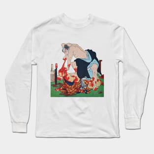 Pissed Off Samurai, Vintage Japanese Woodblock Long Sleeve T-Shirt